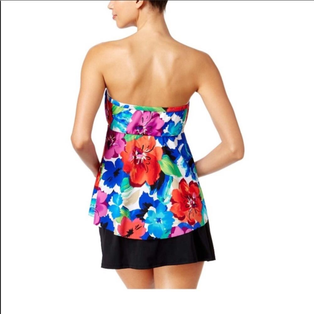 Swim Solutions Bust support Floral Print Top - Picture 3 of 7